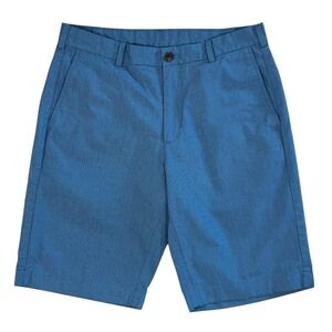 Brooks Brothers Men's Blue Flat Front Cotton Shorts Size 34 Casual Golf Chino